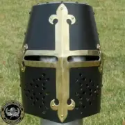 Knight Crusader Helmet Medieval Templar Steel Armor Medieval Helmet