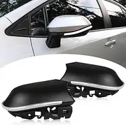 BINQIGOO Black Housing LED Side Rearview Mirror Marker Light Amber Dynamic Sequential Turn Signal White DRL Light Aftermarket Compatible with Toyota Corolla 2019-2022