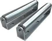 Set of 2 Galvanized Steel Long Rollers and Brackets - 1.5"Ø 10"BF Conveyor Support for Heavy Duty Stand, Table Saw, Woodworking - Coyote Rollers for Fence