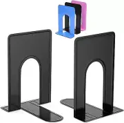 VFINE Bookends, Metal Black Book Ends for Shelves, Bookends for Shelves, Heavy