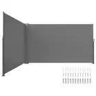 Retractable Outdoor Privacy Screen 160x600cm Waterproof UV30 Room Divider Gray