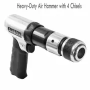 Heavy Duty Hard Air Hammer Steel Cut Chip Pierce Soft Touch Grip 4 Chisels