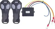 2pcs Wireless Winch Remote Control 12V Electric Replacement for Jeep ATV Truck Universal Long Range Up to 50ft 434MHz Frequency Black Premium ABS and Metal Material Sturdy