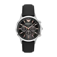 在飛比找PChome24h購物優惠-EMPORIO ARMANI經典設計皮帶腕錶43mm(AR1