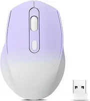 Wireless Gradient Color Bluetooth Mouse,Dual Mode Rechargeable Silent Slim Laptop Mouse,Portable(BT5.2+USB Receiver) Computer Mice,for Laptop,Desktop Computer,ipad Tablet,Phone,TV (Gradient Purple) ﻿