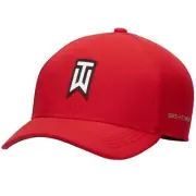 Tiger Woods TW Logo Hat Red Nike Swoosh Flex Fitted Legacy91 Size L/XL Dri-Fit