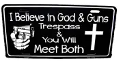 GOD AND GUNS 2ND AMENDMENT METAL CAR NOVELTY LICENSE PLATE AUTO TAG