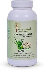 Aloe Vera Extract Capsules 500mg each 60 Vegetarian Capsules | Plant-Based, Vegan, Gluten-Free, NON-GMO | No Fillers or Binders