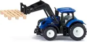 Siku 1544, New Holland Tractor with Pallet Fork and Pallet, Metal/Plastic, Blue