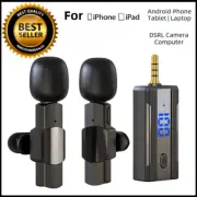 2 Pack Lavalier Wireless Microphone Cordless iPhone / Android Zoom Interview Mic