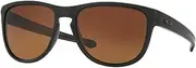 [Oakley] Men's Sliver R Polarized Rectangular Sunglasses, Matte Black with Brown Gradient, 57 mm