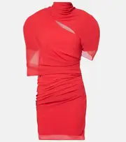 [Jacquemus] Jacquemus Castagna draped chiffon minidress UK 12 red