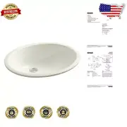 Durable Vitreous China Undermount Sink - 1-Bowl with Biscuit Finish & Overflow