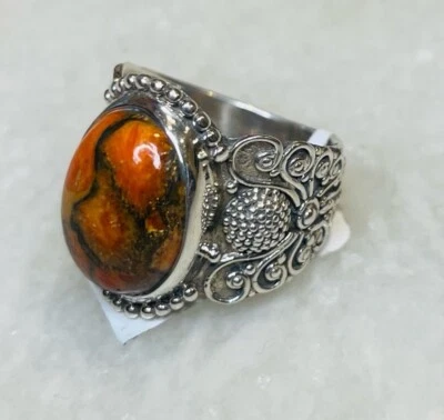 NWT 925 Sterling Silver Agate Southwestern Ring Size 7