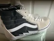 VANS Sk8 Hi Bolt Antique White/Black Shoes Men's Size 10 Suede Canvas Sneaker