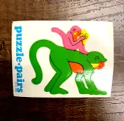 1983 Vintage Illuminations PUZZLE PAIRS Sticker 'Monkeys' Limited Edition