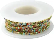 Anneome 1 Roll Rhinestone Chain Trim for DIY Clothing and Accessories Sparkling Decorative Rhinestone for Wedding Bags and Crafts