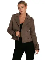 [Belle & Bloom] Better Off Military Peacoat in Walnut