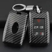 Carbon Fiber Smart Key Fob Cover Case Chain For Discovery Sport Evoque Jaguar