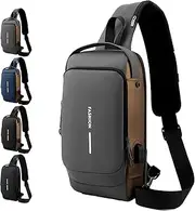 New Carbon Fiber Streamline Anti-Theft Sling Bag, Waterproof Shoulder Backpack, for Travel Gym Sports
