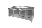 DSC-2100L-H KITCHEN TIDY CABINET WITH DOUBLE LEFT SINKS
