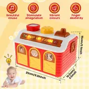 Musical Pop Up Toy Cause and Effect Toys Light Up Pop Up Farm Animal Toys .b