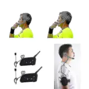 2pcs Professional Football Referee Intercom Full Duplex 1200m Referees Headset Wireless Bt Intercom