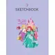 SketchBook: Disney Princess Ariel Rapunzel And Aurora Holiday SketchBook Blank Unline Notebook for Girls Teens Kids Journal Colleg