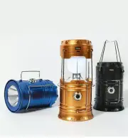 USB Solar LED Light Rechargeable Flashlight Lantern Camping Lamp