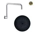 Decaura 10'' Rain Shower Head Set Round Brass Gooseneck Shower Wall Arm DIY WELS
