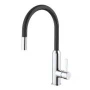 Dorf WELS 5 Star, 6L/min Black/Chrome Lead Free Vixen Retractable Sink Mixer