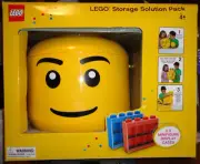 NEW RARE *LEGO STORAGE SOLUTION PACK* SORTING HEAD & 2 MINIFIGURE DISPLAY CASES