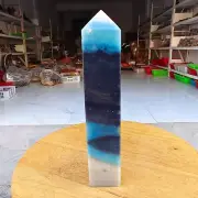 620g Trolleite Crystal Tower Point Obelisk Natural Rare Blue Quartz Healing Z755