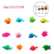 12pcs/set Creative Cute Wine Glass Charm Suction Marine Animals Wine Glass TBUU