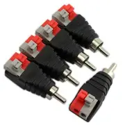 E-outstanding 5PCS Speaker Wire Cable to Audio Male RCA Connector Adapter Jack