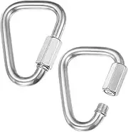 uxcell 2-Pack Quick Chain Link Connector, M10 3/8" 304 Stainless Steel Triangle Locking Repair Chain Links for Swing/Camping/Hiking/Backpack, Twist Key Ring Screw Chain Link [Silver]