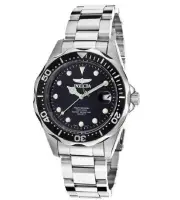 New Mens Invicta 17046 Pro Diver Black Dial Steel Bracelet Watch