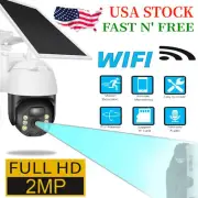 Solar Battery Powered Wireless WiFi Outdoor Pan Tilt Home Security Camera System