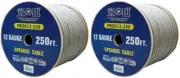 2 Absolute USA PROS12250 12 Gauge Speaker Wire 250' 12 Gauge PRO PA DJ Car Home