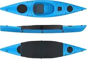 900D Kayak Cover - Large 60 x 29 inch Black - Thicker, Durable, Black, Waterproof Cockpit Cover for Outdoor Storage and Transport - Complete with 2 Distress Whistles