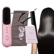 Comb Straightener for Women,Hair Comb Straighten Comb Negative Ionic - Hair Straightening Brush, Anti-Scald Straighten Brush, Fast Heating Straightening Comb