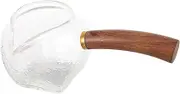 UTHCLO 1 Pc Glass Tea Wooden Handle Heat-Resistant Teapot Reusable Portable Mugs Cup Office Tea Dispenser