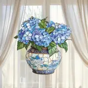 Hydrangea Suncatcher, Blue Floral Window Hanging, Home Decor, Mother's Day