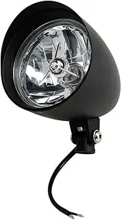 Motorcycle 10mm Front Bullet Tri Bar 4-1/2" 4.5" H4 Headlight Lamp Compatible With Harley Chopper Sportster XL 1200 XL883 Dyna Softail Black