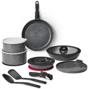 16pcs Pots and Pans Set Non Stick from France, Ceramic Cookware Set with Remo...