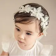 Baby Girls Cute Bow-Knot Headband Soft Lace Floral Hairbands Newborn Infant Toddlers Kids Hair Accessories (Style 1)