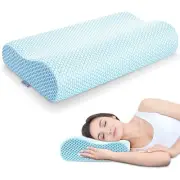 Anvo Memory Foam Pillow, Neck Contour Cervical Orthopedic Bed Pillow for Slee...