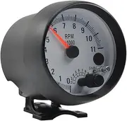 APTPKGDFDK 3.75 Inch Car Tachometer Gauge 7 LED Colors Adjustable 0-11000 RPM for 1/2/3/4/5/6/7/8 Cylinder Meter Racing Temperature Meter(White)