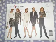 VOGUE 1043 MISSES/PETITE JACKET DRESS TOP SKIRT & PANTS PATTERN-UNCUT-8-10-12