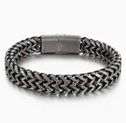 Meshed Woven Stainless Steel Bracelet Curb Chain Cuban Link Wristband Men Women